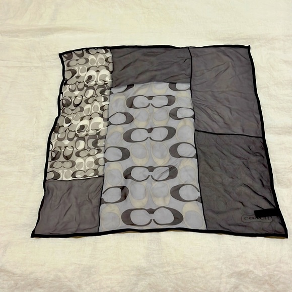 Coach Signature C Silk Scarf - Picture 6 of 9
